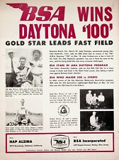 1961 BSA Gold Star Jody Nicholas Daytona Motorcycle Racing - Vintage Print Ad