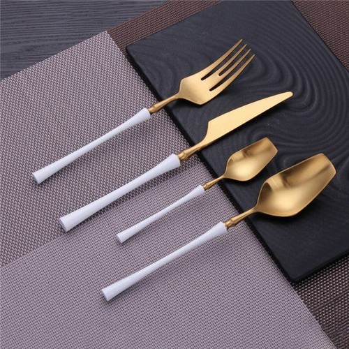Stainless steel cutlery set - steel,