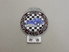 Vintage Chrome Enamel Taunton Motor Club Defendamus Car Badge Auto Emblem