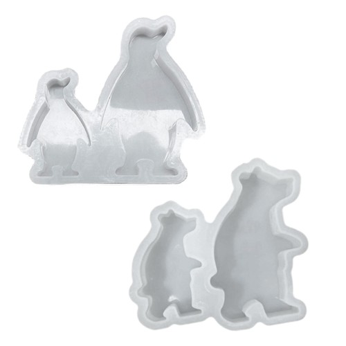 Penguins bear resin mold - penguins,
