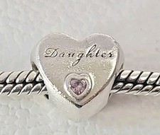 Genuine Pandora Bracelet Charm - Silver Daughter Love Heart Charm S925 ALE