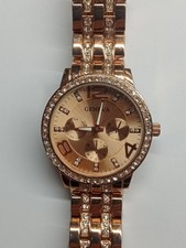 Mens Geneva Diamante Studded Watch Working Battery In Good Condition Bling Watch