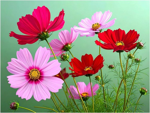Tile mural cosmos blooming - tile,
