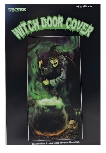 Halloween witch door cover - halloween,