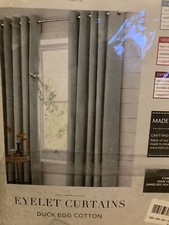 Next Size 117W* 137 D Duck Egg Eyelet Lined Curtains 46* 53 Inches  New Home Dec