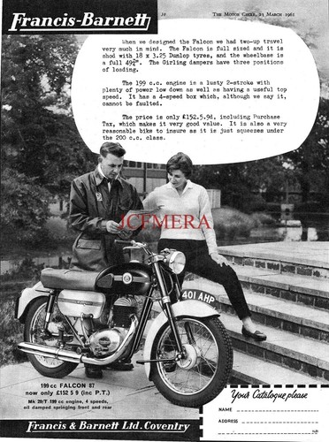 Francis barnett 199cc falcon - francis-barnett,