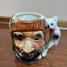 Vintage Miniature Fisherman/pirate Character with  Parrot Toby Jug Collectable