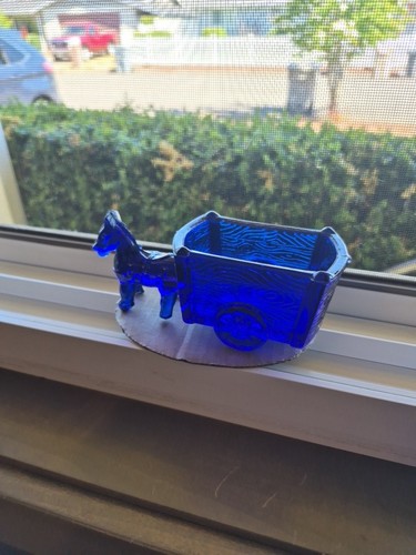 Colbalt blue glass - blue, donkey