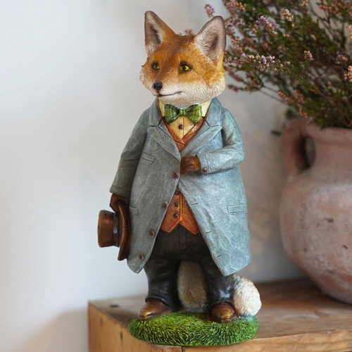 Gentleman fox resin ornament - gentleman,