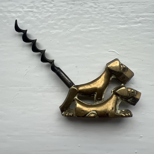 Antique corkscrew brass - corkscrew,