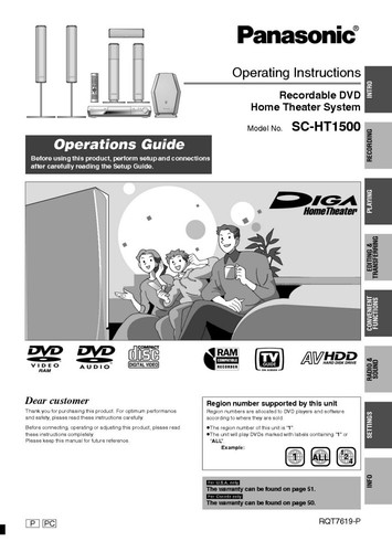 Panasonic ht1500 home - panasonic,