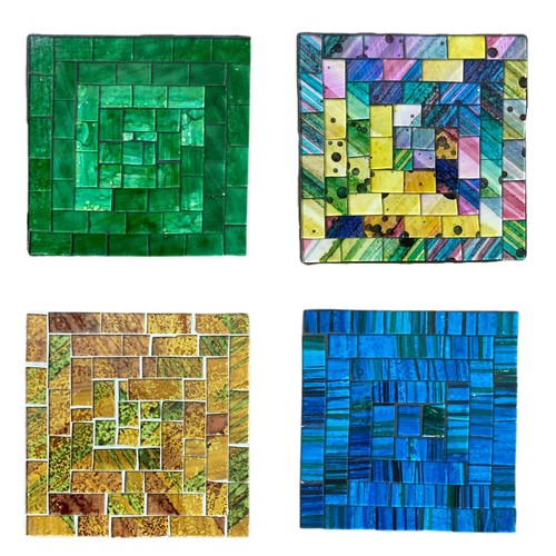 Square glass mosaic colourful - square,