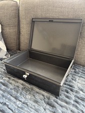 Antique Metal Deed Box With