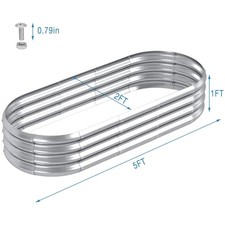 Garden Metal Raised Vegetable Planter Outdoor Flower Trough Herb Grow Bed Box