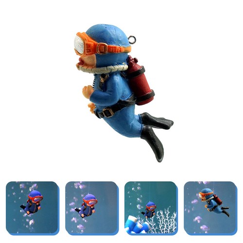 Mini blue resin diver - resin,