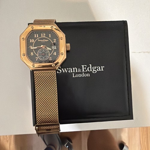 Rose gold automatic watch - rose, swan