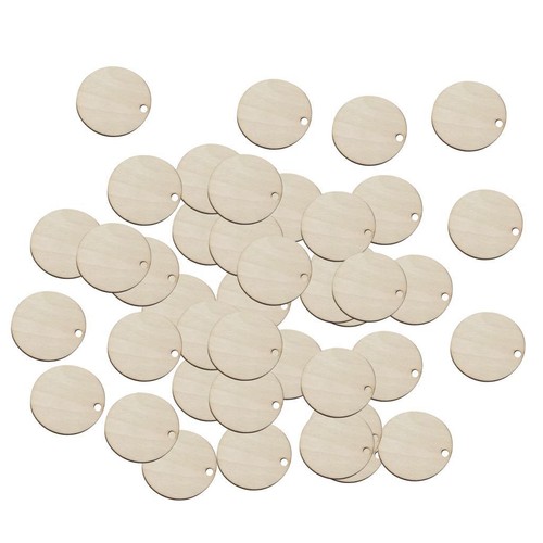 50pcs natural wood slices - natural,