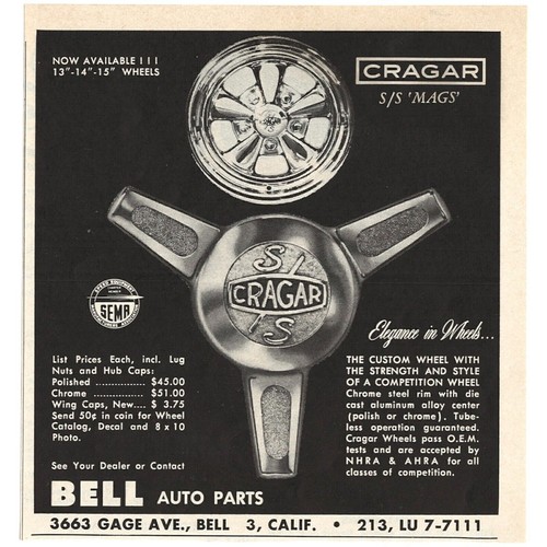 1965 cragar wheels - wheels, s/s
