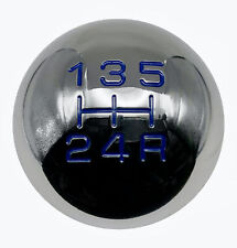 chrome R2 round 5 speed blue gear shift knob for ford 10mm