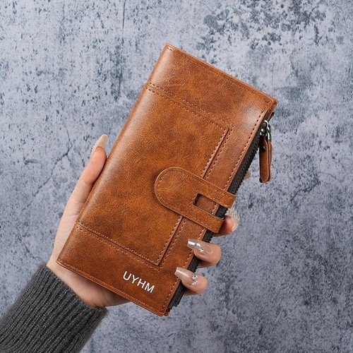 Ladies leather wallet long - leather,
