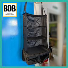 Black Camping Storage Organiser Shelves Bag with Hooks