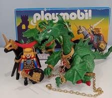 Playmobil Knights Green Dragon And Knight 100% Complete Boxed