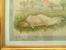 2 Antique Victorian 1881 Kate Greenaway First Edition Book illustration Prints