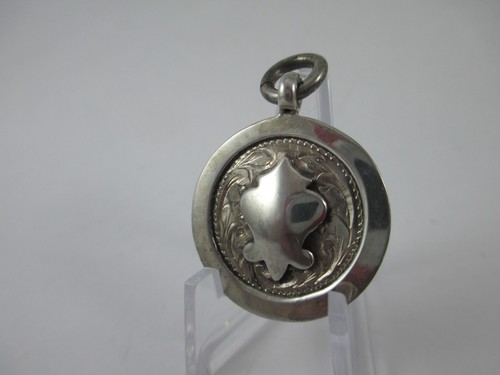 Sterling silver fob medal - silver,