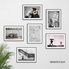 Set of 6 Banksy Posters Gallery Wall Art Prints Pictures Artwork Rainbow Rain