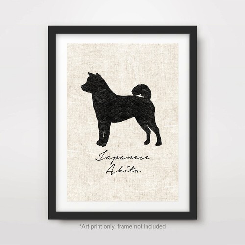 Japanese akita dog art print - akita,