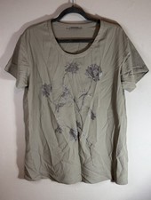 All Saints Ladies Embroidered Floral Nathalia Tee T Shirt UK 12 Lightweight Top