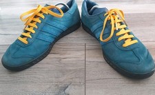 Adidas Hamburg Men's Suede Trainers Blue Yellow  Black & Gold Accents Size 10.5