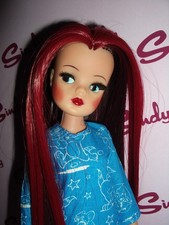 Sindy Vintage Dressed OOAK Plum & Red Hair Doll In Tom & Jerry 60's Look Outfit