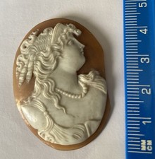 Attractive Well Carved Shell Cameo Woman’s Portrait Without Mount 6.3 Grams
