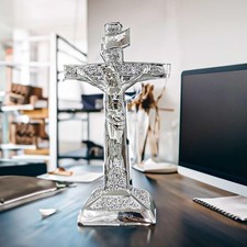 CRUSHED DIAMOND SILVER CROSS