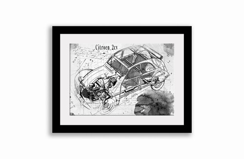Line tech drawing - , 2cv