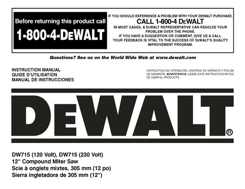 Dewalt dw715 miter - dw715, saw