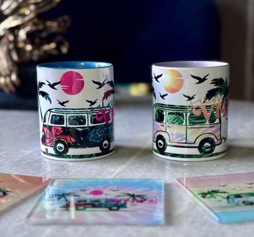 Camper van summer vibes mugs - camper-van,