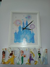 Walt Disney Princess Castle "Dream" Wall Clock Ariel, Cinderella, Sleeping...