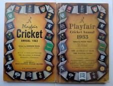 2x Playfair Cricket Annual 1953 1962 Wisden