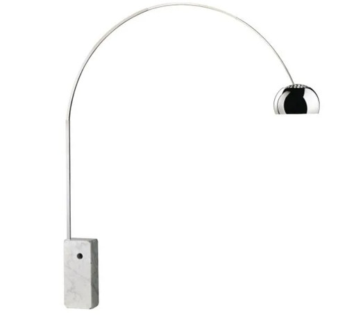 Arco light with - marble, base