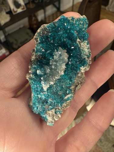 Dioptase specimen with quartz - dioptase,