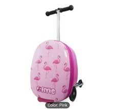 Flyte Scooter Suitcase Fifi The Flamingo - 2-in-1 18 Inch Pink