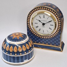 Wedgwood "Millennium Experience" Mantle Clock & Dome Paperweight (11cm & 5cmH)