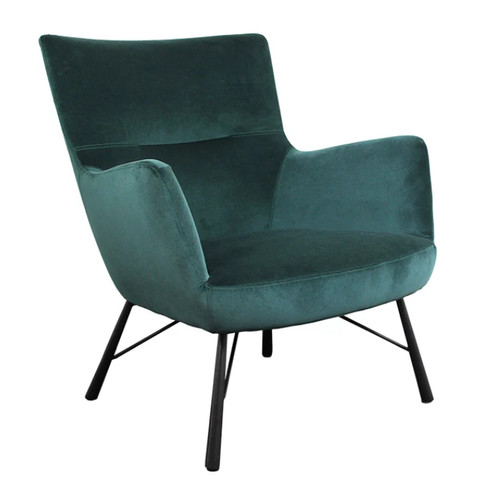 Green velvet armchair - ,, black