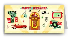 Rock roll birthday card - rock,