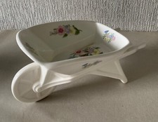 AYNSLEY WILD TUDOR WHEELBARROW PLANTER LARGE BONE CHINA PERFECT FLORAL PATTERN