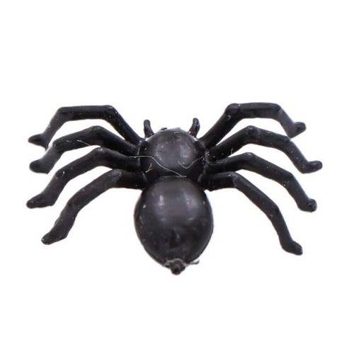 100x black plastic fake spider - black,