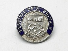 VINTAGE 1951 NORTH EASTERN RAILWAY DARLINGTON ENAMEL FESTIVAL OF BRITAIN BADGE