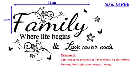 Family love wall sticker art - love,